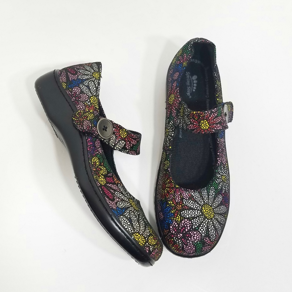 Spring Step colorful floral print slip on clogs 40